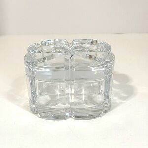 Vintage Mikasa Heavy Crystal Trinket Jewelry Box Clear Cut Glass Lidded Dish 4in